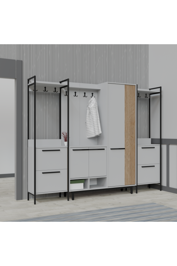Abre X-Plaza Lux Portmanto Askılıklı Modern Vestiyer  Takımı - Image 1