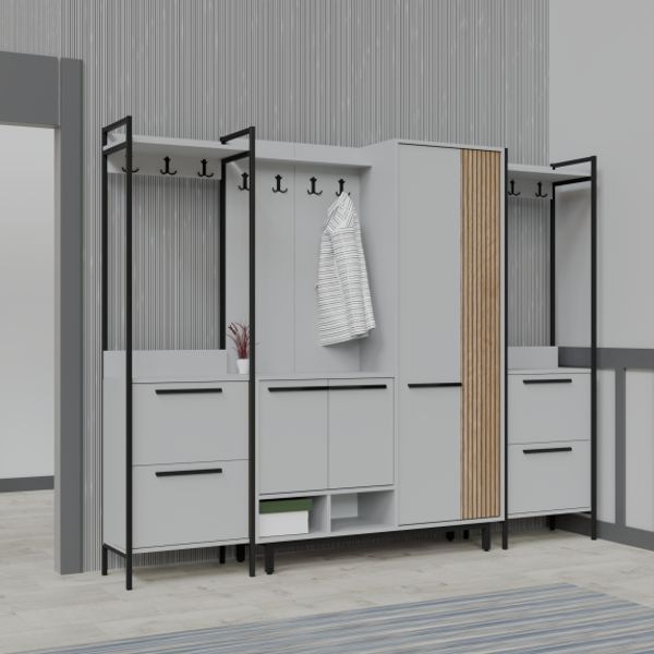 Abre X-Plaza Lux Portmanto Askılıklı Modern Vestiyer  Takımı - Image 1