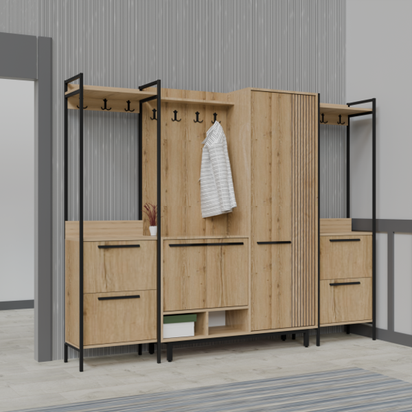 Abre X-Plaza Lux Portmanto Askılıklı Modern Vestiyer  Takımı - Image 1
