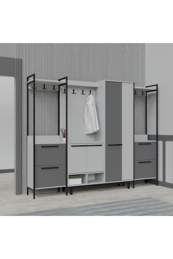 Abre X-Plaza Lux Portmanto Askılıklı Modern Vestiyer  Takımı - Image 1