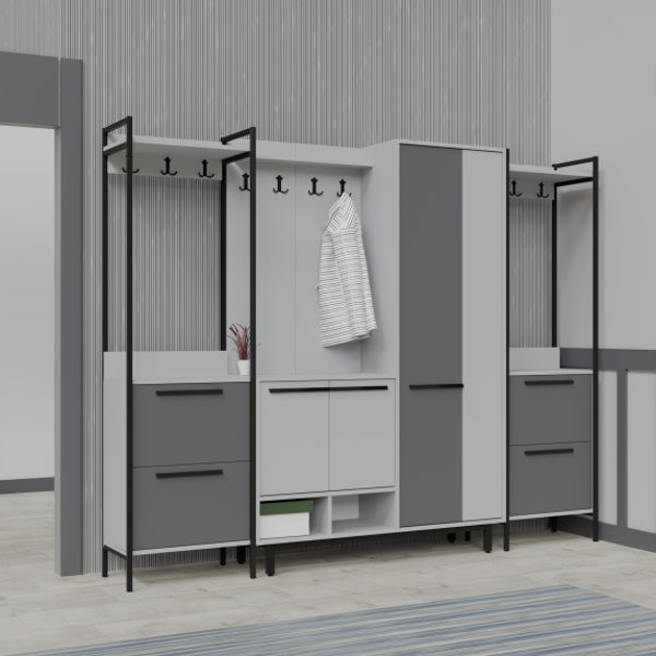 Abre X-Plaza Lux Portmanto Askılıklı Modern Vestiyer  Takımı - Image 1