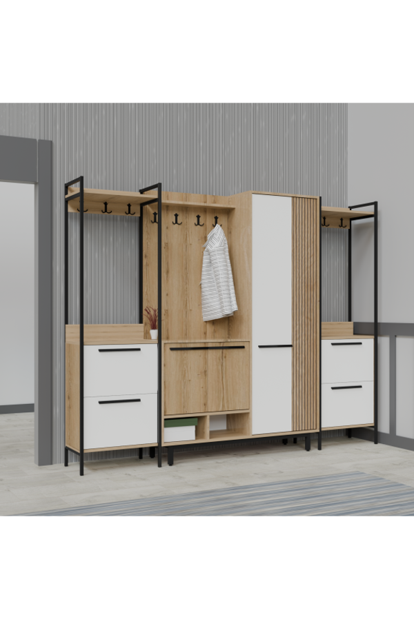 Abre X-Plaza Lux Portmanto Askılıklı Modern Vestiyer  Takımı - Image 1