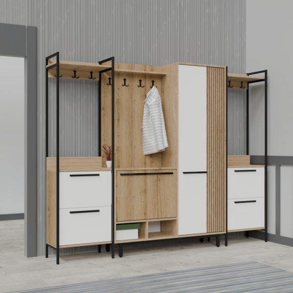 Abre X-Plaza Lux Portmanto Askılıklı Modern Vestiyer  Takımı - Image 1