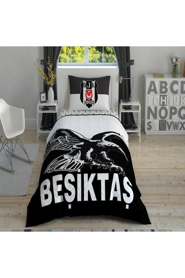 Taç Beşiktaş Kartal Tek Kişilik Kapitoneli Nevresim Takımı Complete Set - Image 1