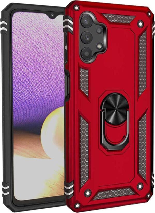 Coverzone Galaxy A32 5g Shockproof Yüzük Tutuculu Vega Kırmızı - Image 1