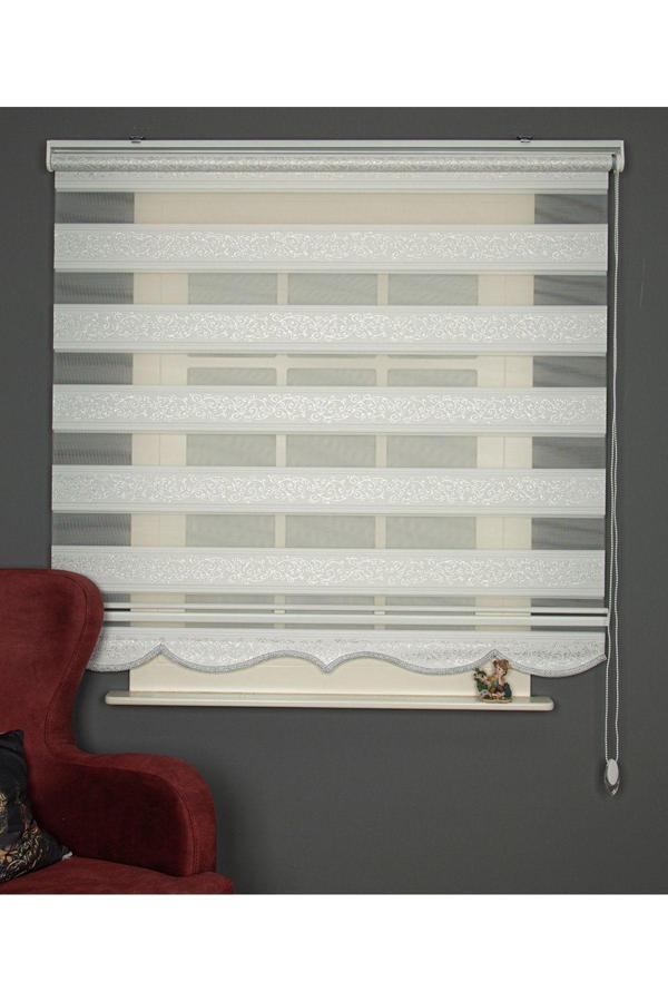 Blind-X Sarmaşık Jakar Stor Zebra Perde, Balkon Perdesi ,Oturma Odası Perdesi (Dayanıklı Alüminyum Kasa) - Image 1