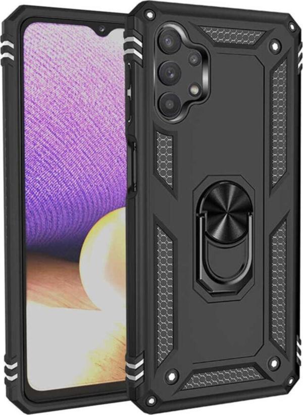 Coverzone Galaxy A32 5g Shockproof Yüzük Tutuculu Vega Siyah - Image 1
