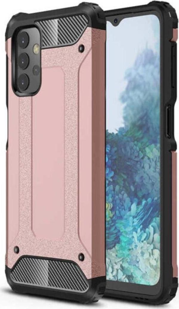 Coverzone Galaxy A32 Kılıf Shockproof Slikon Zırh Rosegold - Image 1