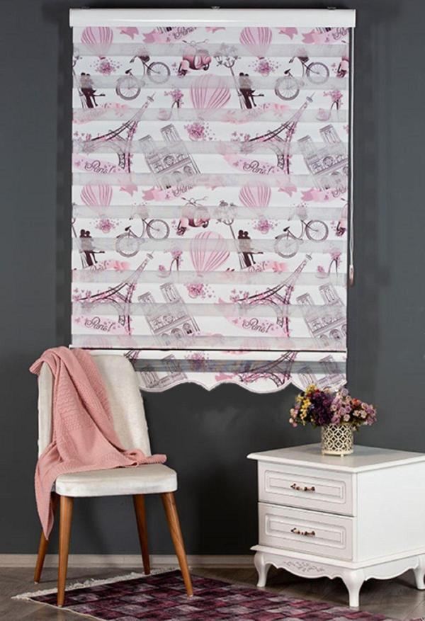 Blind-X Dijital Baskılı Desenli Stor Zebra Perde Mutfak Perdesi - Image 1