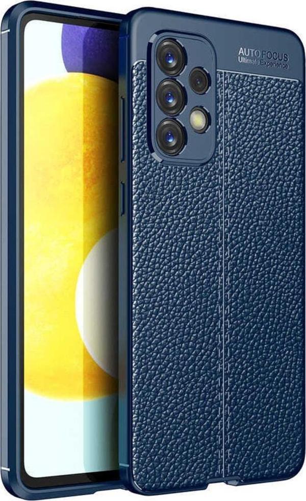 Coverzone Galaxy A33 5g Ile Uyumlu Kılıf Niss Silikon Deri Görünümlü Lacivert - Image 1