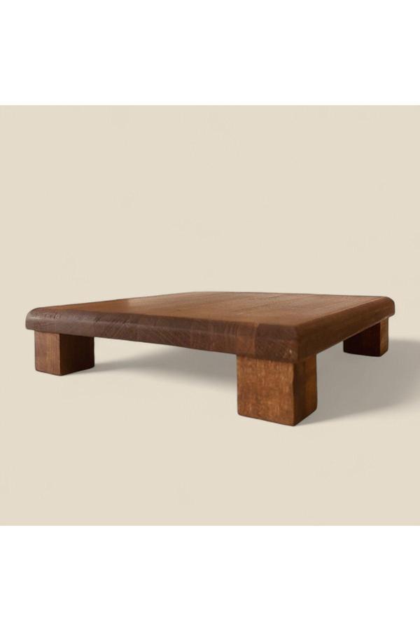 Elzey Home Doğal Akasya Kare Sunum Standı 25 X 5 Cm Naturel - Image 1