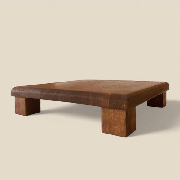 Elzey Home Doğal Akasya Kare Sunum Standı 25 X 5 Cm Naturel - Image 1