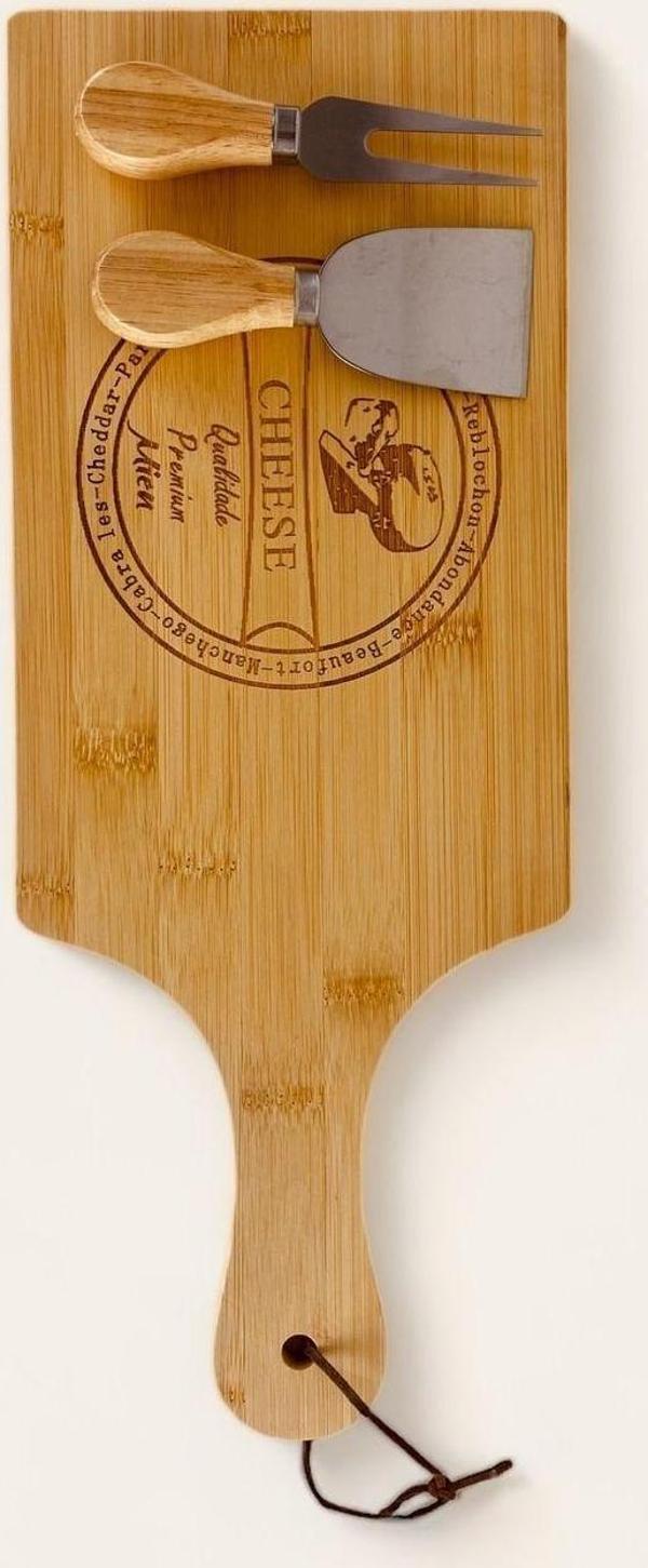 Elzey Home Bambu 3 Parça Peynir Sunum Tahtası Seti 38X16 Cm - Image 1