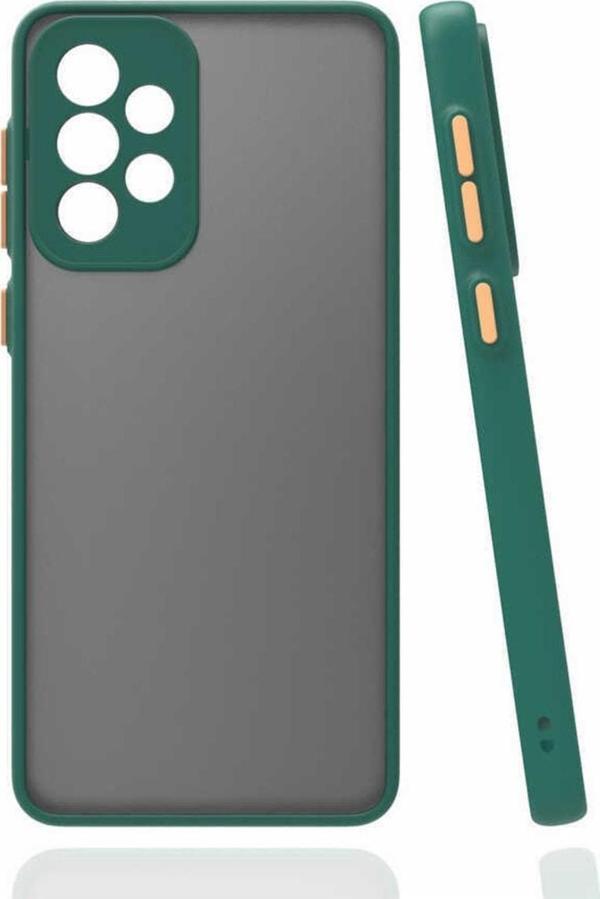Coverzone Galaxy A52 Ile Uyumlu Kılıf Lastik Desen Kenar Kamera Korumalı Arkası Şeffaf Halx Koyu Yeşil - Image 1