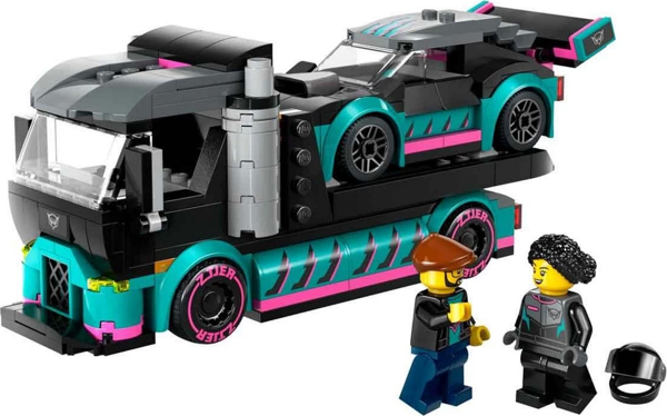 LEGO City Yarış Arabası ve Araba Taşıyıcı Kamyon 60406 - Image 1