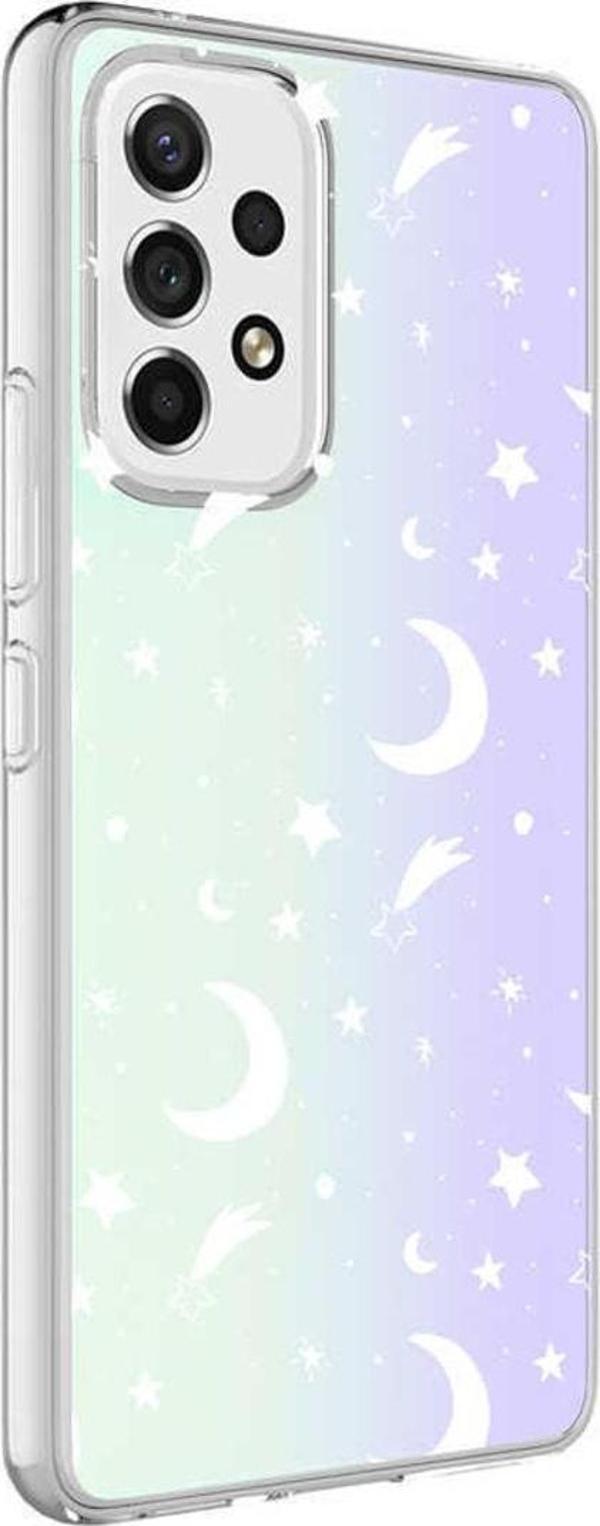 Coverzone Galaxy A72 Ile Uyumlu Kılıf Parlayan Fosfor Yüzeyli Desenli Kapak Moon - Image 1