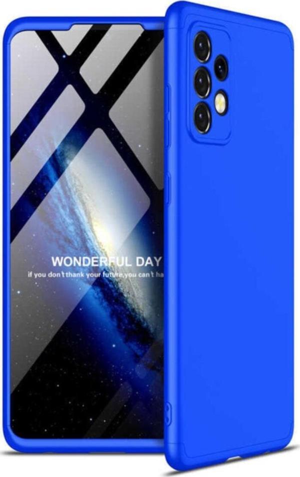 Coverzone Galaxy A52 Kılıf 3 Parça 360 Soft Hard Koruma Ays Mavi - Image 1