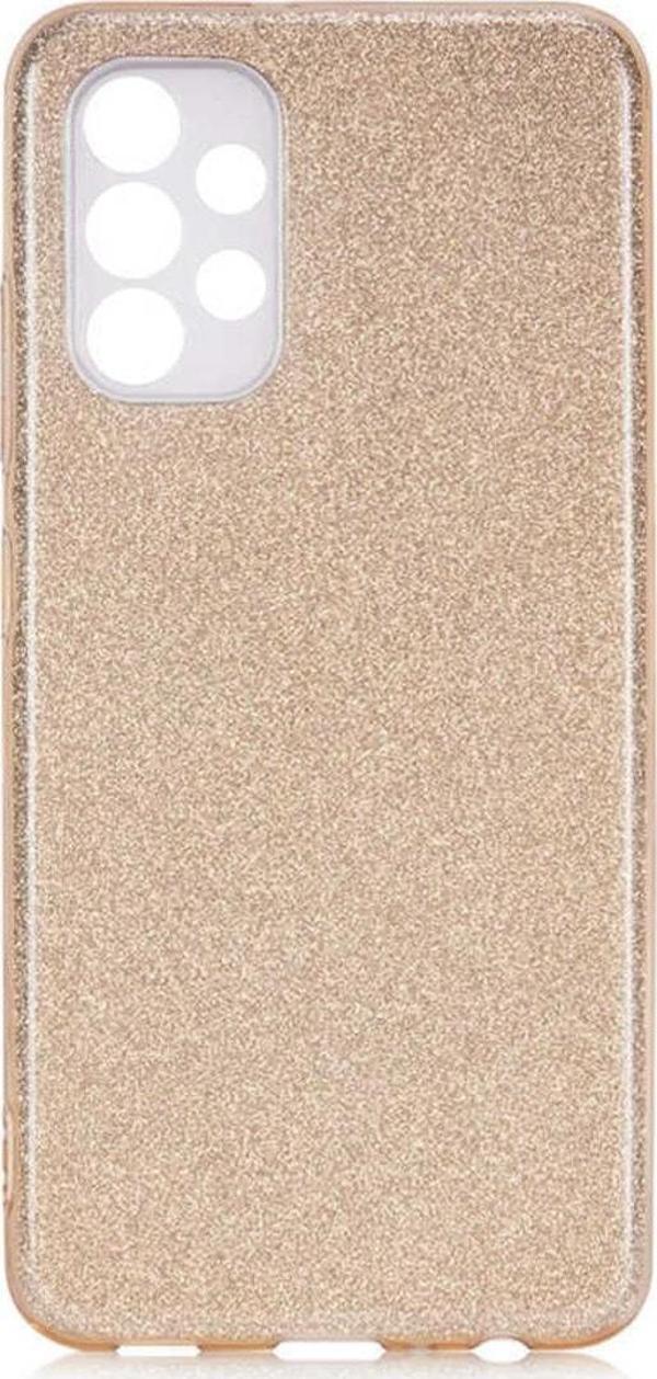 Coverzone Galaxy A33 Ile Uyumlu Kılıf Simli Parlak Çift Katmanlı Shining Silikon Gold - Image 1