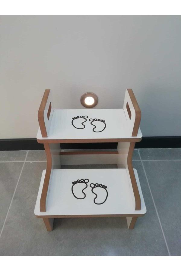 Nifi Art Mdf Basamak Tabure Çocuk Bebek Banyo Wc Lavabo Merdiven Yükseltici - Image 1