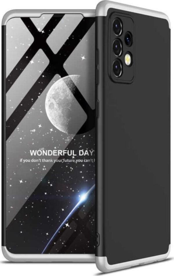 Coverzone Galaxy A72 Kılıf 3 Parça 360 Soft Hard Koruma Ays Siyah-gri - Image 1