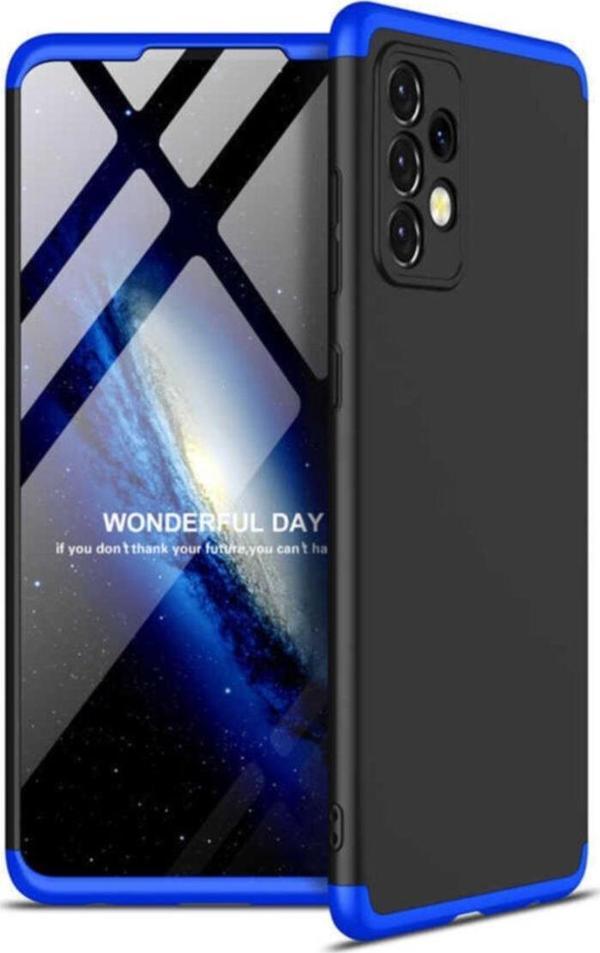 Coverzone Galaxy A72 Kılıf 3 Parça 360 Soft Hard Koruma Ays Siyah-mavi - Image 1