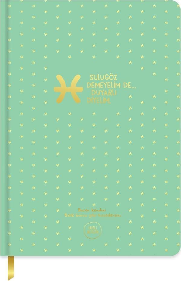 Hisli Şeyler A5 96 Yp.Çizgili Sert Kapak Ciltli Defter-Balık Burcu - Image 1