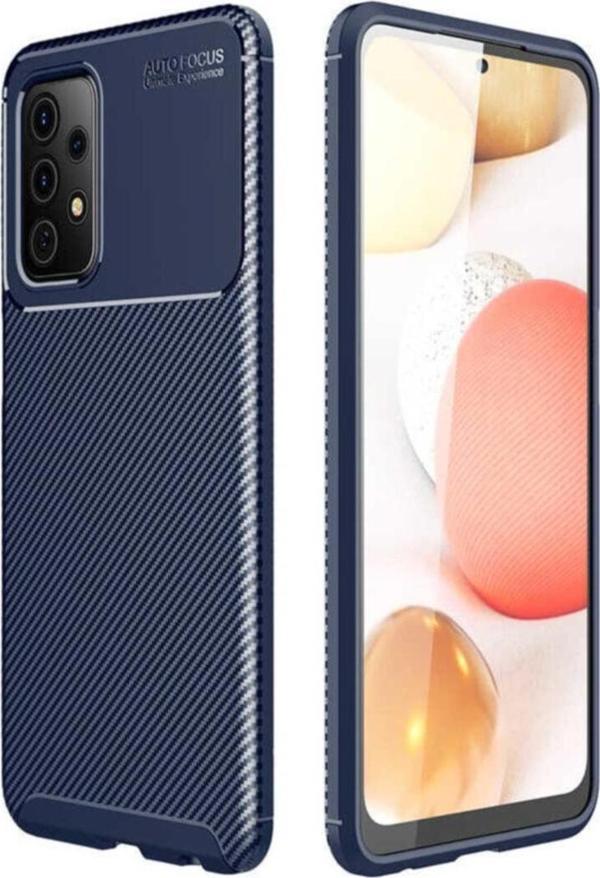 Coverzone Galaxy A52 Kılıf Karbon Delüx Tpu Silikon Lacivert - Image 1