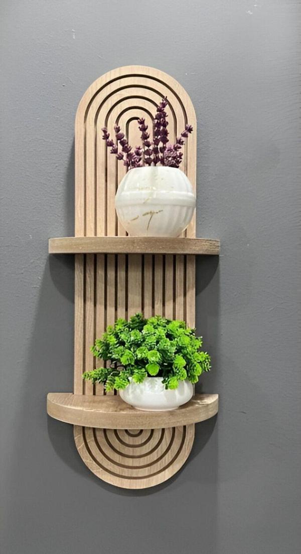 Ağaç Kokusu Home Semplice Meşe Dekoratif Duvar Rafı 54X16 Cm - Image 1