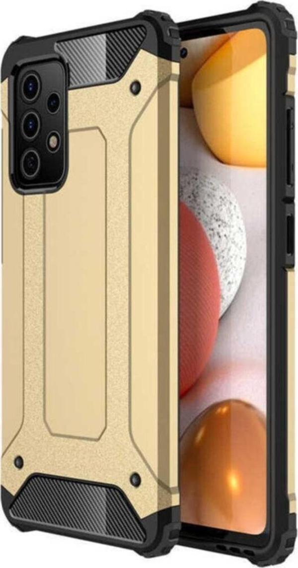 Coverzone Galaxy A52 Kılıf Shockproof Slikon Zırh Gold - Image 1