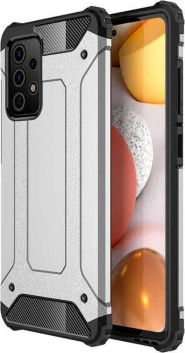 Coverzone Galaxy A52 Kılıf Shockproof Slikon Zırh Gri - Image 1