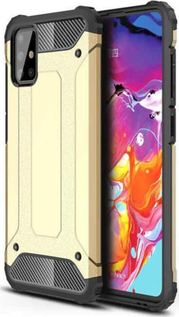 Coverzone Galaxy A72 Kılıf Shockproof Slikon Zırh Gold - Image 1