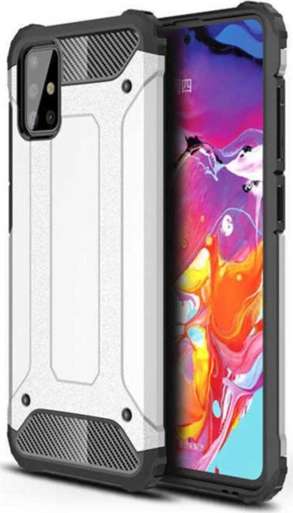 Coverzone Galaxy A72 Kılıf Shockproof Slikon Zırh Gri - Image 1