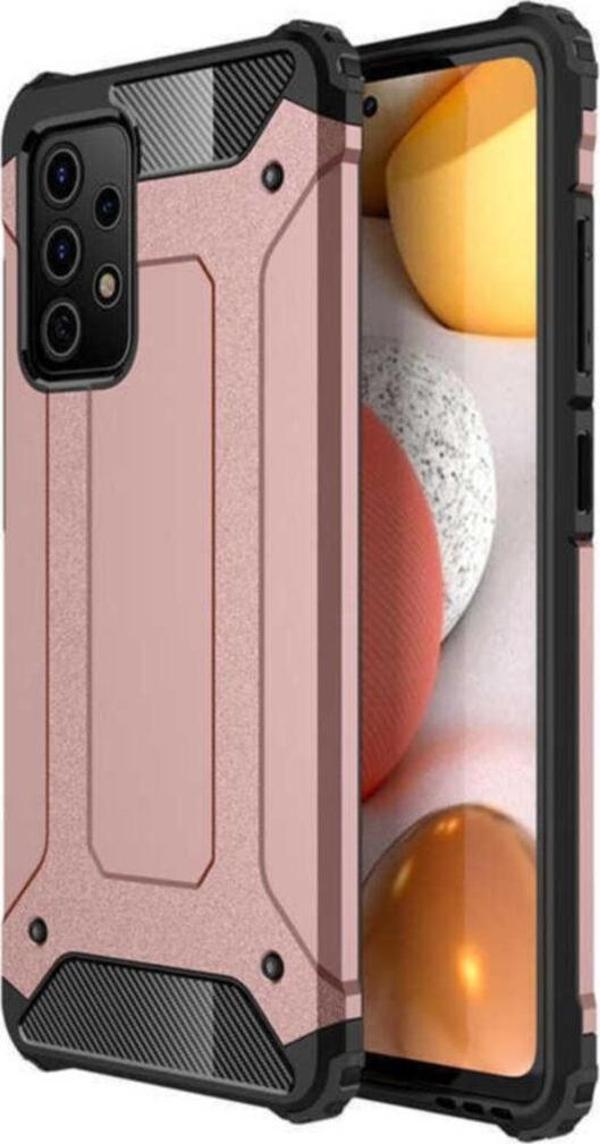 Coverzone Galaxy A52 Kılıf Shockproof Slikon Zırh Rosegold - Image 1