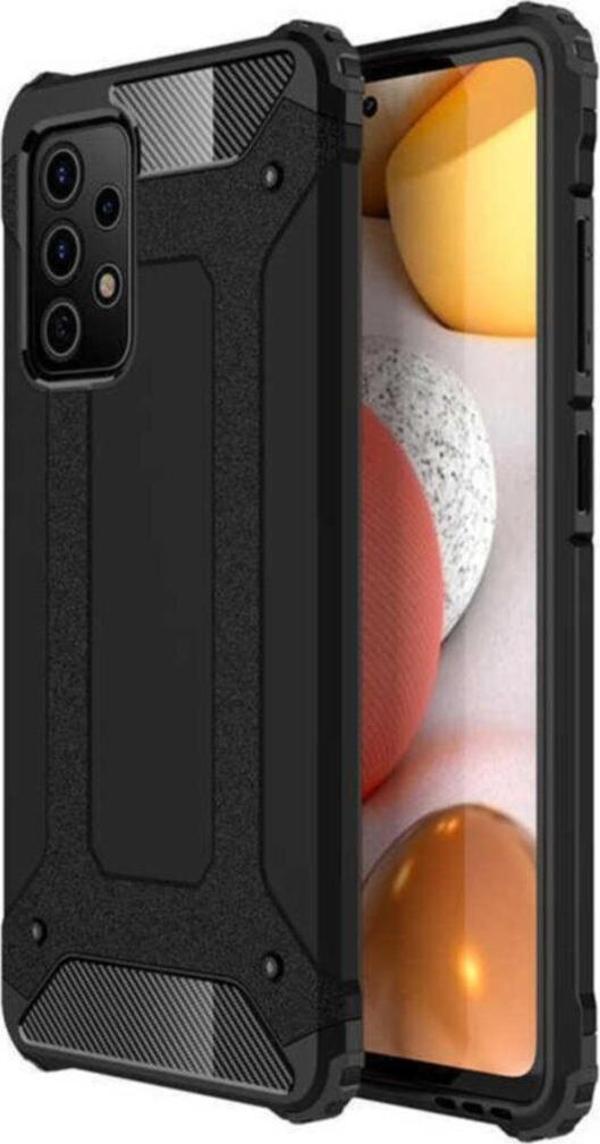 Coverzone Galaxy A52 Kılıf Shockproof Slikon Zırh Siyah - Image 1