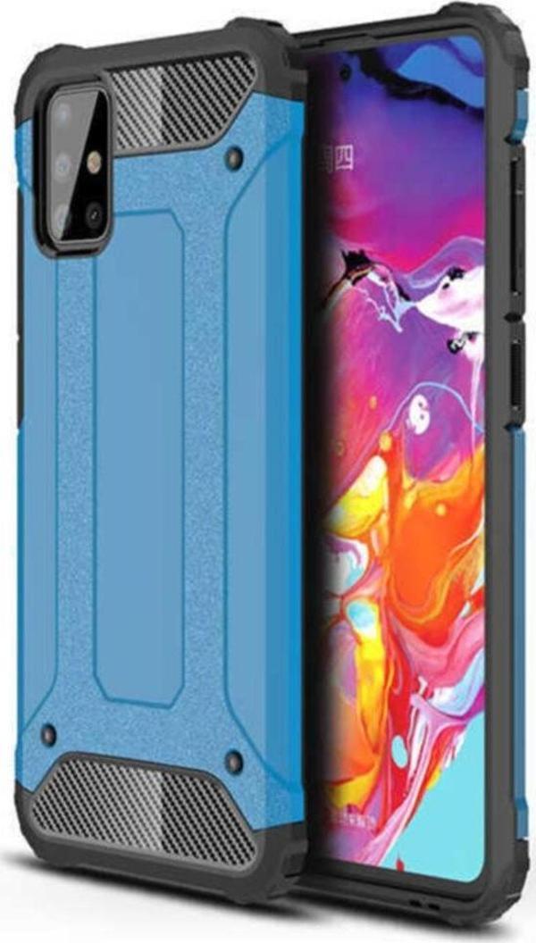 Coverzone Galaxy A72 Kılıf Shockproof Slikon Zırh Mavi - Image 1