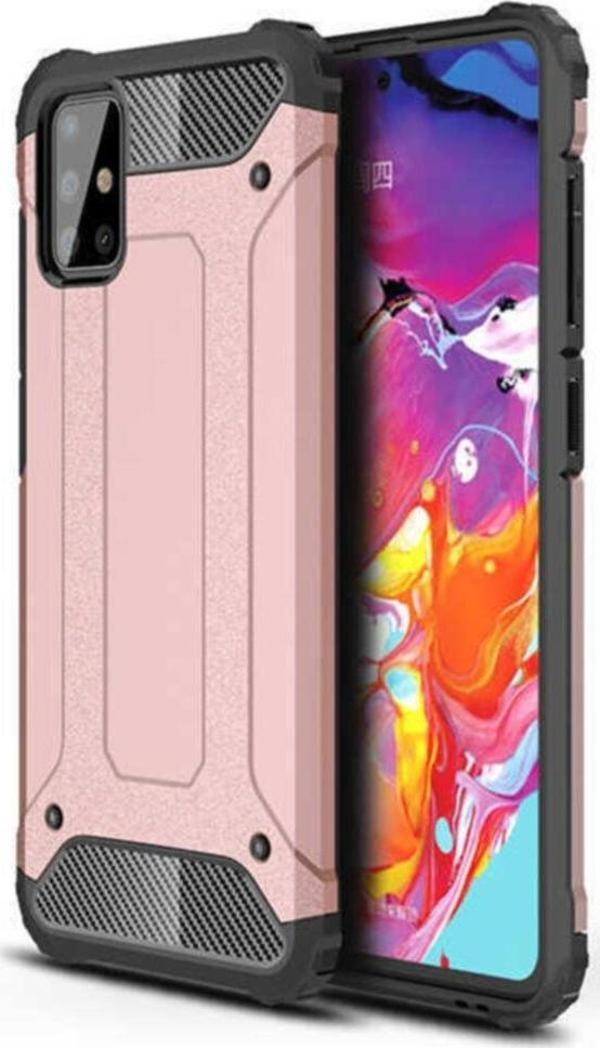 Coverzone Galaxy A72 Kılıf Shockproof Slikon Zırh Rosegold - Image 1