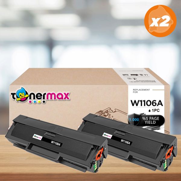 Tonermax Hp Laser MFP 138FW Muadil Toner Çipli 2'li Paket / Hp 106A W1106A - Image 1