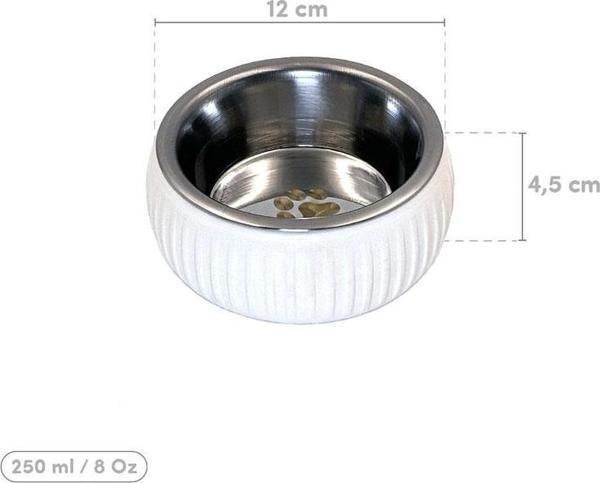 Mikopet Organik Seramik Mama Kabı Beyaz - Image 1