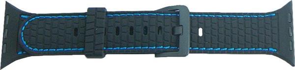Coverzone Watch 6 Ile Uyumlu Delikli Vlahovic 38-40mm Dikişli Tokalı Kordon Siyah - Image 1