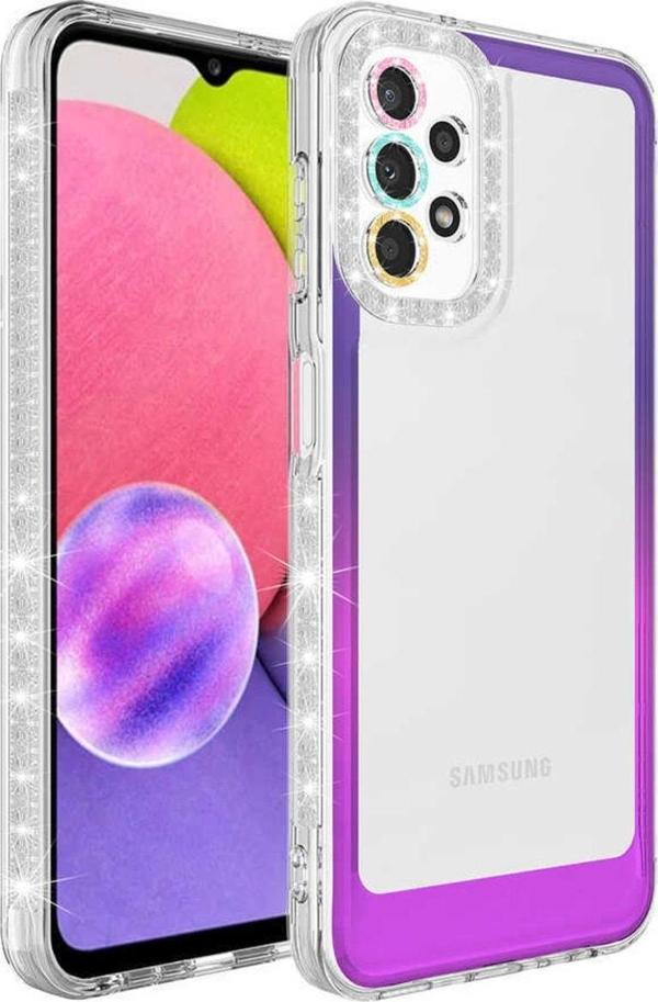 Coverzone Galaxy A53 5g Ile Uyumlu Kılıf Taşlı Ve Renk Geçiş Tasarımlı Lens Korumalı Park Kapak - Image 1