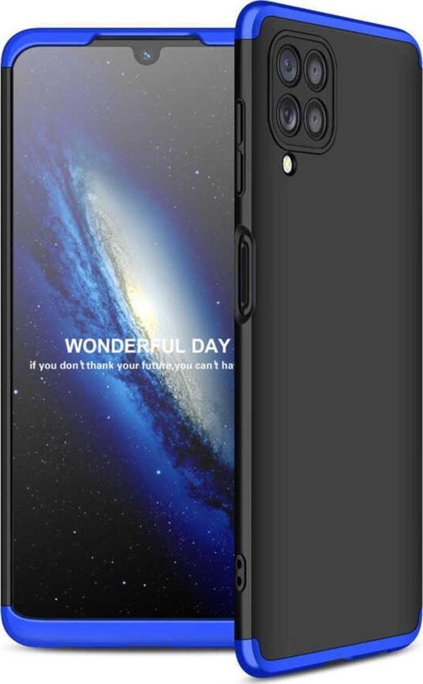 Coverzone Galaxy M22 Ile Uyumlu Kılıf Soft Hard Koruma Ays Siyah-mavi - Image 1