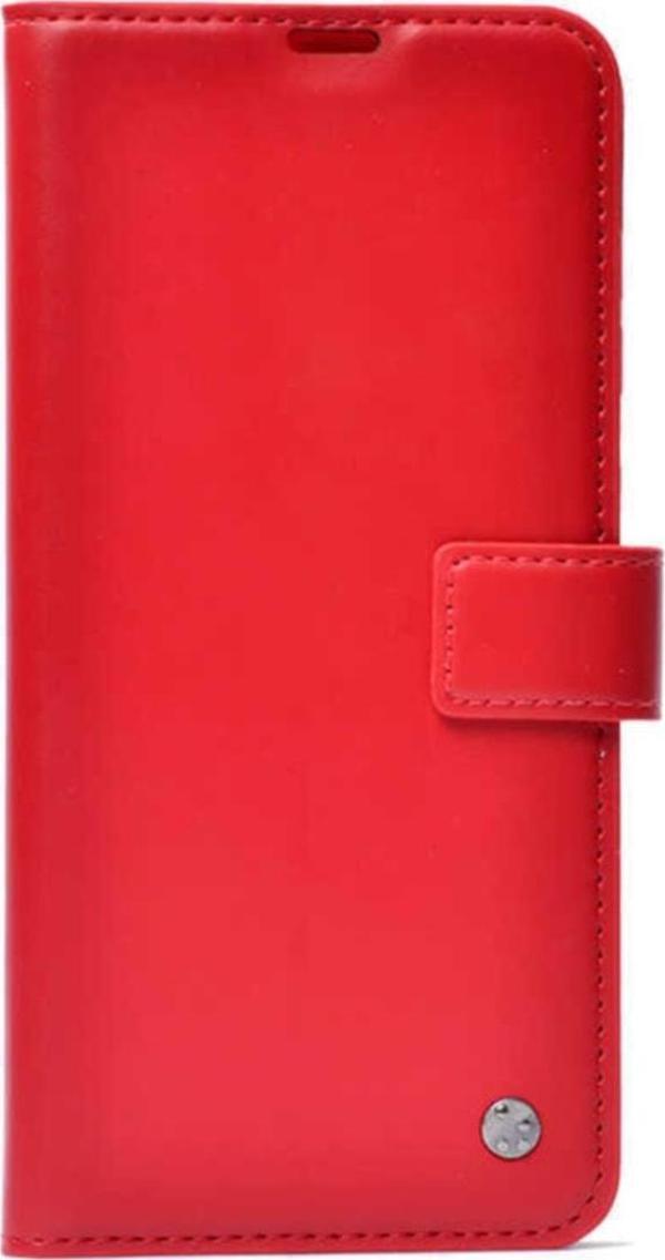 Coverzone Galaxy M22 Kılıf Deluxe Kapaklı Kılıf Kırmızı - Image 1