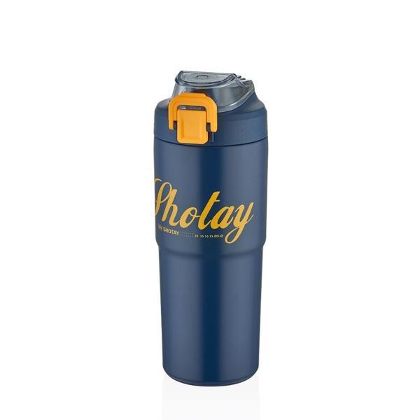 Shotay ST-8133 Çift Kullanım Pipetli/Rahat İçim Lacivert 750ml Çelik Matara - Image 1