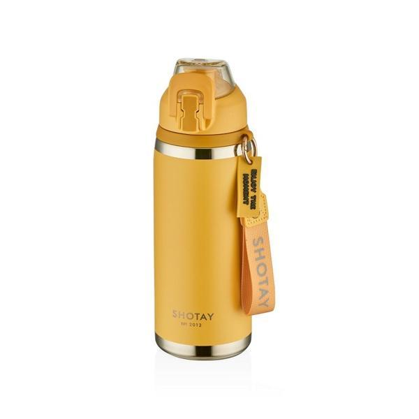Shotay ST-8160 750ml Pipetli Sarı Çelik Matara - Image 1