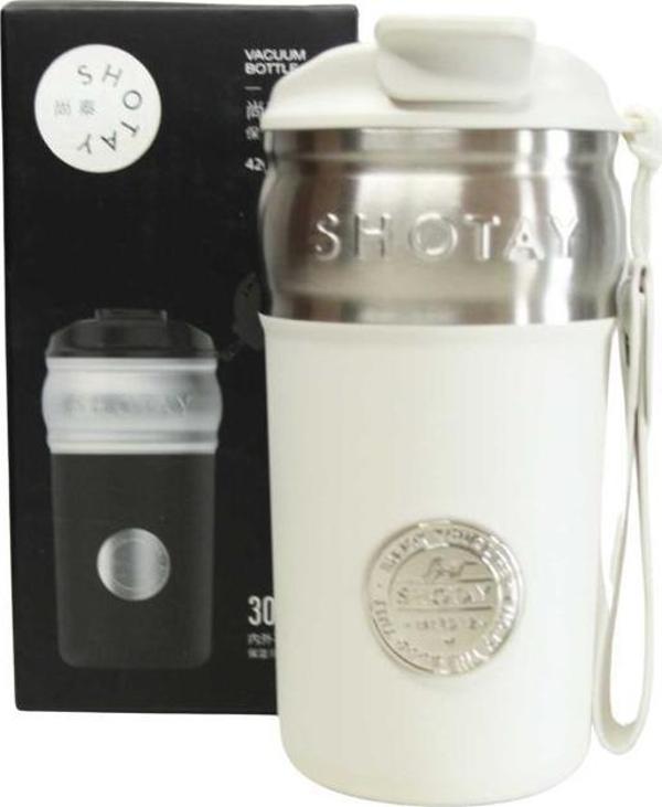 Shotay ST-8912 420ml Beyaz Çelik Termos - Image 1
