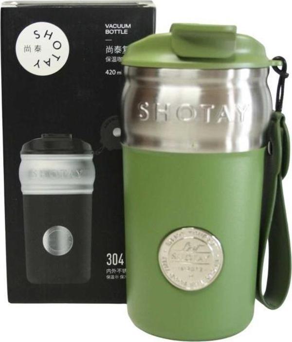 Shotay ST-8912 420ml Yeşil Çelik Termos - Image 1