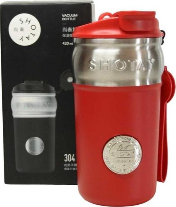 Shotay ST-8912 420ml Kırmızı Çelik Termos - Image 1
