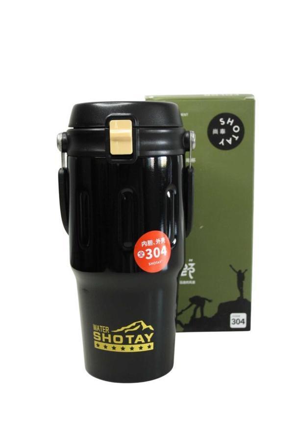 Shotay ST-8166 Çift Kullanım Pipetli/Rahat İçim Gri 650ml Çelik Termos - Image 1