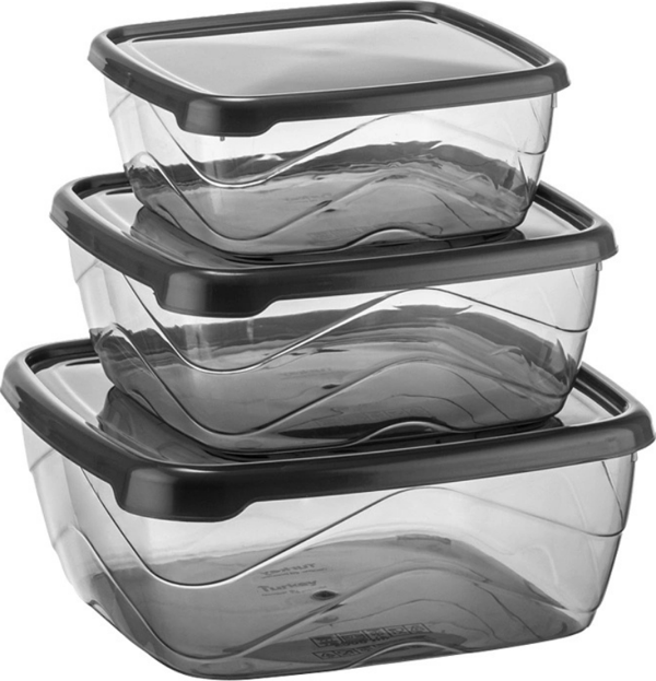 Bee Home Kare Saklama Kabı 3'lü (250-500-900 ml) - Image 1