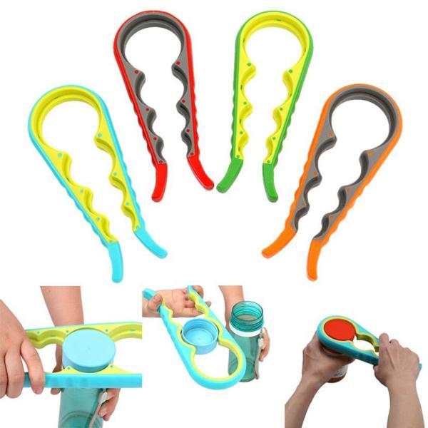 4 Fonksiyonlu Plastik -Silikon Şişe Kavanoz Kapağı Açma Aparatı - Image 1